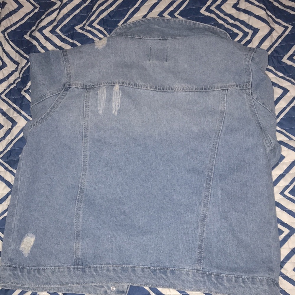 Light Wash Ripped Jean Jacket - Picture 2 of 2